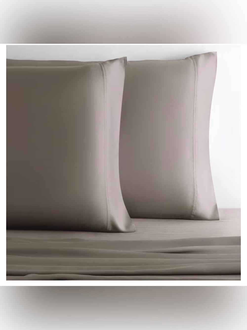 Cariloha Retreat 2-Piece Sateen Pillowcase Set Coastal Gray |King Breathable NWT